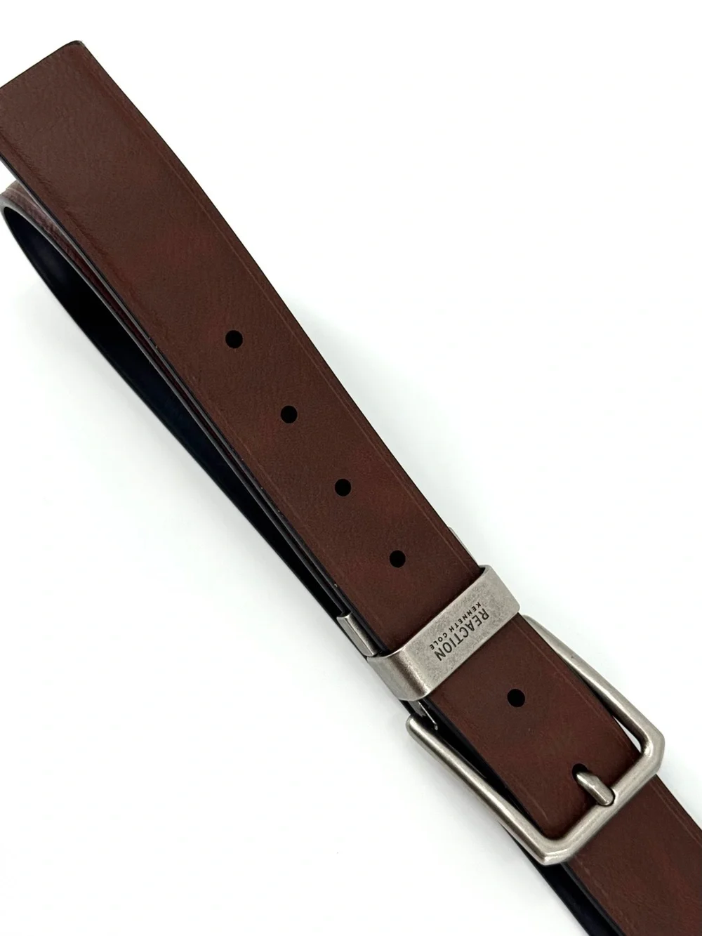 Kennth Cole XL Reversible Black/Brown Faux Leather Belt